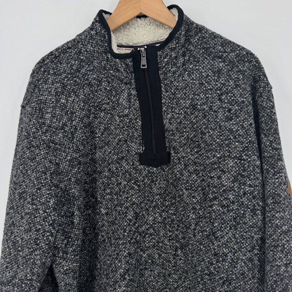 Orvis Classic Collection Mens XL Gray 1/4 Zip Sherpa‎ Lined Pullover Sweater